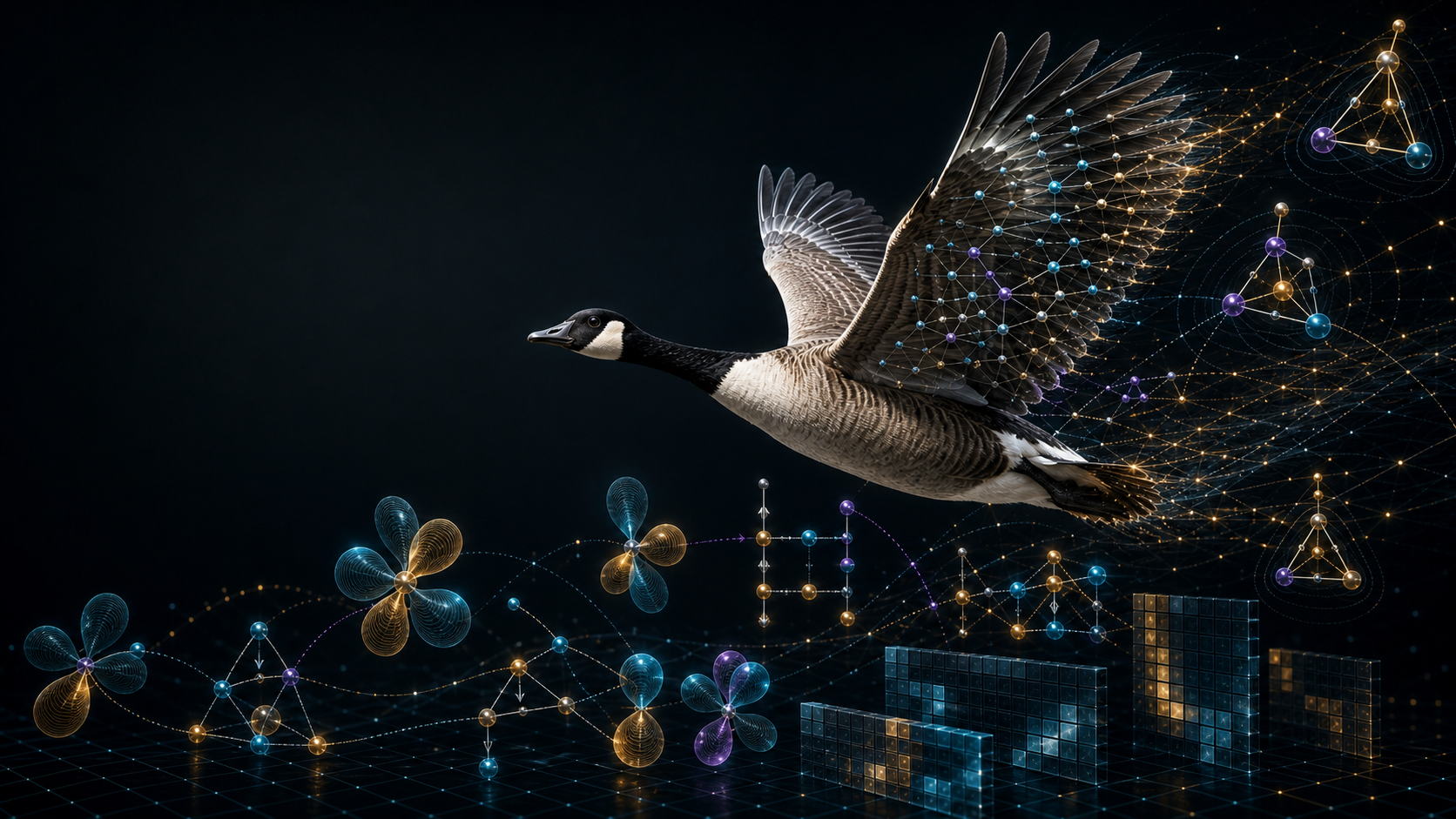 AI-generated Bartlett's Goose codename artwork for vibe-qc v0.14.0